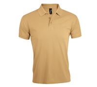 SOLS Mens Prime Pique Plain Short Sleeve Polo Shirt (Sand) - Size Large