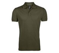 SOLS Mens Prime Pique Plain Short Sleeve Polo Shirt (Army) - Green - Size Large