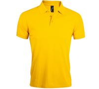 (S, Gold) SOLs Mens Prime Pique Plain Short Sleeve Polo Shirt