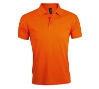 (L, Orange) SOLs Mens Prime Pique Plain Short Sleeve Polo Shirt