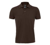 (3XL, Chocolate) SOLs Mens Prime Pique Plain Short Sleeve Polo Shirt