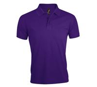 SOLS Mens Prime Pique Plain Short Sleeve Polo Shirt (Dark Purple) - Multicolour - Size Medium