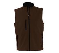 (S, Dark Chocolate) SOLS Mens Rallye Soft Shell Bodywarmer Jacket