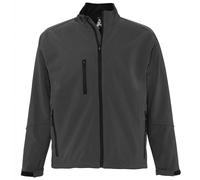 (3XL, Charcoal) SOLS Mens Relax Soft Shell Jacket (Breathable, Windproof And Water Resistant)