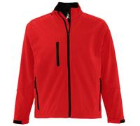(L, Red) SOLS Mens Relax Soft Shell Jacket (Breathable, Windproof And Water Resistant)