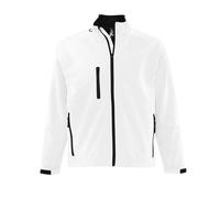 (4XL, White) SOLS Mens Relax Soft Shell Jacket (Breathable, Windproof And Water Resistant)