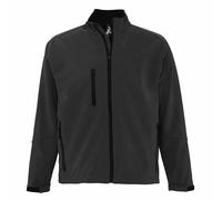 (4XL, Charcoal) SOLS Mens Relax Soft Shell Jacket (Breathable, Windproof And Water Resistant)