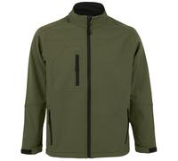 (M, Dark Green) SOLS Mens Relax Soft Shell Jacket (Breathable, Windproof And Water Resistant)