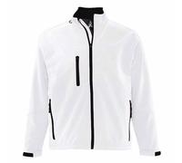 (4XL, White) SOLS Mens Relax Soft Shell Jacket (Breathable, Windproof And Water Resistant)