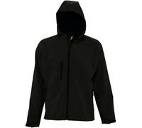 SOLS Mens Replay Hooded Soft Shell Jacket (Breathable, Windproof And Water Resistant) (Black) - Size 2XL