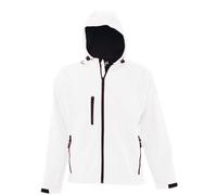 SOLS Mens Replay Hooded Soft Shell Jacket (Breathable, Windproof And Water Resistant) (White) - Size X-Small