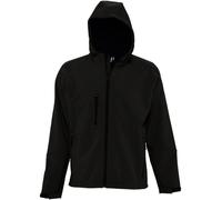 SOL'S Men's Replay Hooded Soft Shell Jacket (Breathable, Windproof & Water Resistant) in Black | Size: 3XL SOL'S Black 3XL