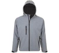 SOL'S Men's Replay Hooded Soft Shell Jacket (Breathable, Windproof & Water Resistant) in Grey | Size: Small SOL'S Grey S