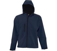 SOL'S Men's Replay Hooded Soft Shell Jacket (Breathable, Windproof & Water Resistant) in Navy | Size: XL SOL'S Navy XL