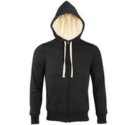 SOLS Mens Sherpa Unisex Zip-Up Hooded Sweatshirt / Hoodie (Black) - Size Medium