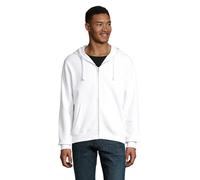 SOLS Mens Spike Full Zip Hoodie - White - White - S - 100% Mixed