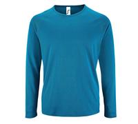 SOLS Mens Sporty Long Sleeve Performance T-Shirt (Aqua) - Blue - Size 3XL