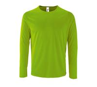 (2XL, Neon Green) SOLS Mens Sporty Long Sleeve Performance T-Shirt