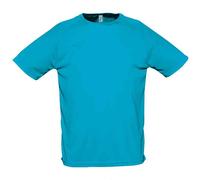 SOL'S Men's Sporty Raglan T-Shirt in Aqua | Size: Medium SOL'S Aqua M