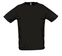 SOLS Mens Sporty Short Sleeve Performance T-Shirt (Black) - Size Medium