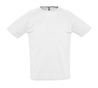 SOL'S Men's Sporty Short Sleeve Performance T-Shirt in White | Size: Medium SOL'S White M
