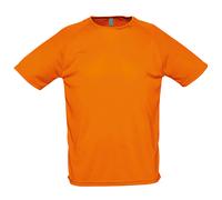 SOLS Mens Sporty Short Sleeve Performance T-Shirt (Neon Orange) - Size Large
