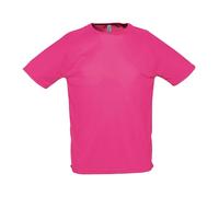 (S, Neon Pink) SOLS Mens Sporty Short Sleeve Performance T-Shirt