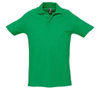 SOLS Mens Spring II Short Sleeve Heavyweight Polo Shirt (Kelly Green) Cotton - Size Small