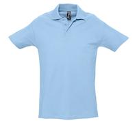 SOLS Mens Spring II Short Sleeve Heavyweight Polo Shirt (Sky Blue) Cotton - Size Large