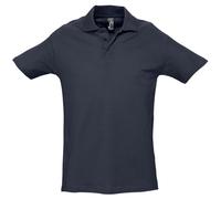 SOLS Mens Spring II Short Sleeve Heavyweight Polo Shirt (Navy) Cotton - Size Large
