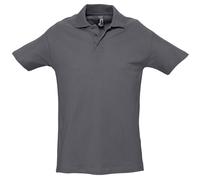 SOL'S Men's Spring II Short Sleeve Heavyweight Polo Shirt in Dark Grey | Size: Medium SOL'S Dark Grey M
