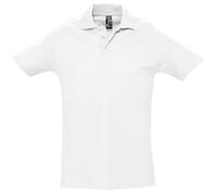 SOLS Mens Spring II Short Sleeve Heavyweight Polo Shirt (White) Cotton - Size Large