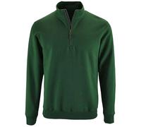 SOLS Mens Stan Contrast Zip Neck Sweatshirt (Bottle Green) - Size Medium