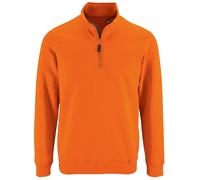 (M, Orange) SOLS Mens Stan Contrast Zip Neck Sweatshirt