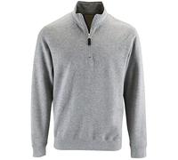 SOLS Mens Stan Contrast Zip Neck Sweatshirt (Grey Marl) - Size Medium