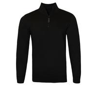 SOLS Mens Stan Contrast Zip Neck Sweatshirt (Black) - Size Large
