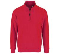 SOLS Mens Stan Contrast Zip Neck Sweatshirt (Red) - Size Large
