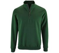 Stan Contrast Zip Neck Sweatshirt SOL'S Bottle Green M