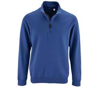SOL'S Men's Stan Zip Standing Collar Jumper in Blue | Size: Large SOL'S Blue L