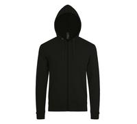 Stone Zip Up Plain Hoodie SOL'S Black M