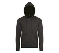 (2XL, Charcoal Marl) SOLS Mens Stone Zip Up Plain Hoodie
