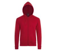 SOLS Mens Stone Zip Up Plain Hoodie (Red) - Size Medium