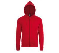 SOLS Mens Stone Zip Up Plain Hoodie (Red) - Size X-Large