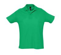 SOLS Mens Summer II Pique Short Sleeve Polo Shirt (Kelly Green) Cotton - Size Small