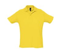 (L, Gold) SOLS Mens Summer II Pique Short Sleeve Polo Shirt