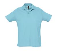 (M, Blue Atoll) SOLS Mens Summer II Pique Short Sleeve Polo Shirt