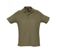 SOLS Mens Summer II Pique Short Sleeve Polo Shirt (Army) - Brown/Green Cotton - Size Medium