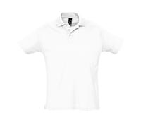 SOLS Mens Summer II Pique Short Sleeve Polo Shirt (White) Cotton - Size Medium