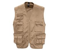 SOL'S Men's Wild Full Zip Waistcoat Bodywarmer Jacket in Beige | Size: XL SOL'S Beige XL