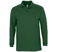 SOLS Mens Winter II Long Sleeve Pique Cotton Polo Shirt (Golf Green) - Multicolour - Size Medium